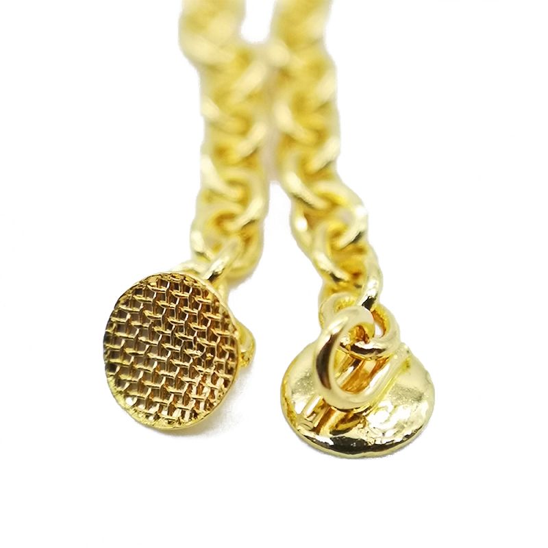 thumbnail image 2 of 10pcs Dental Orthodontic Traction Chain – Gold Round Mesh Base Lingual Buttons 2 of 2